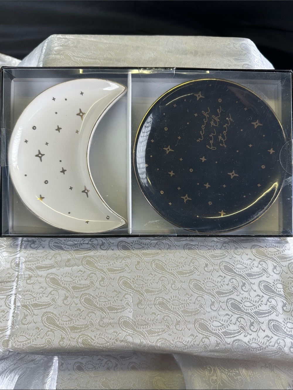 Celestial Trinket Dish Set – Moon & Stars Theme